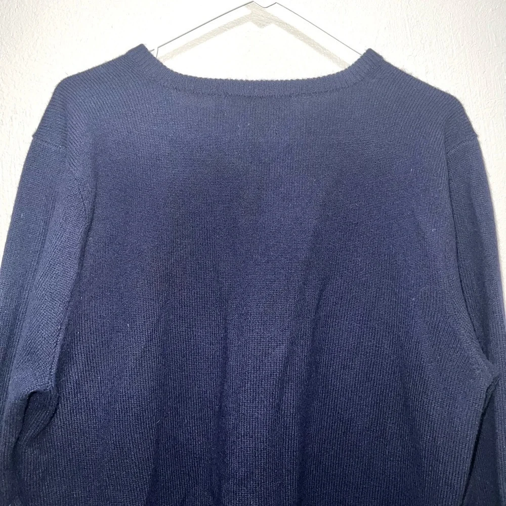 Polo by Ralph Lauren Blue V-Neck Lambs Wool Sweater